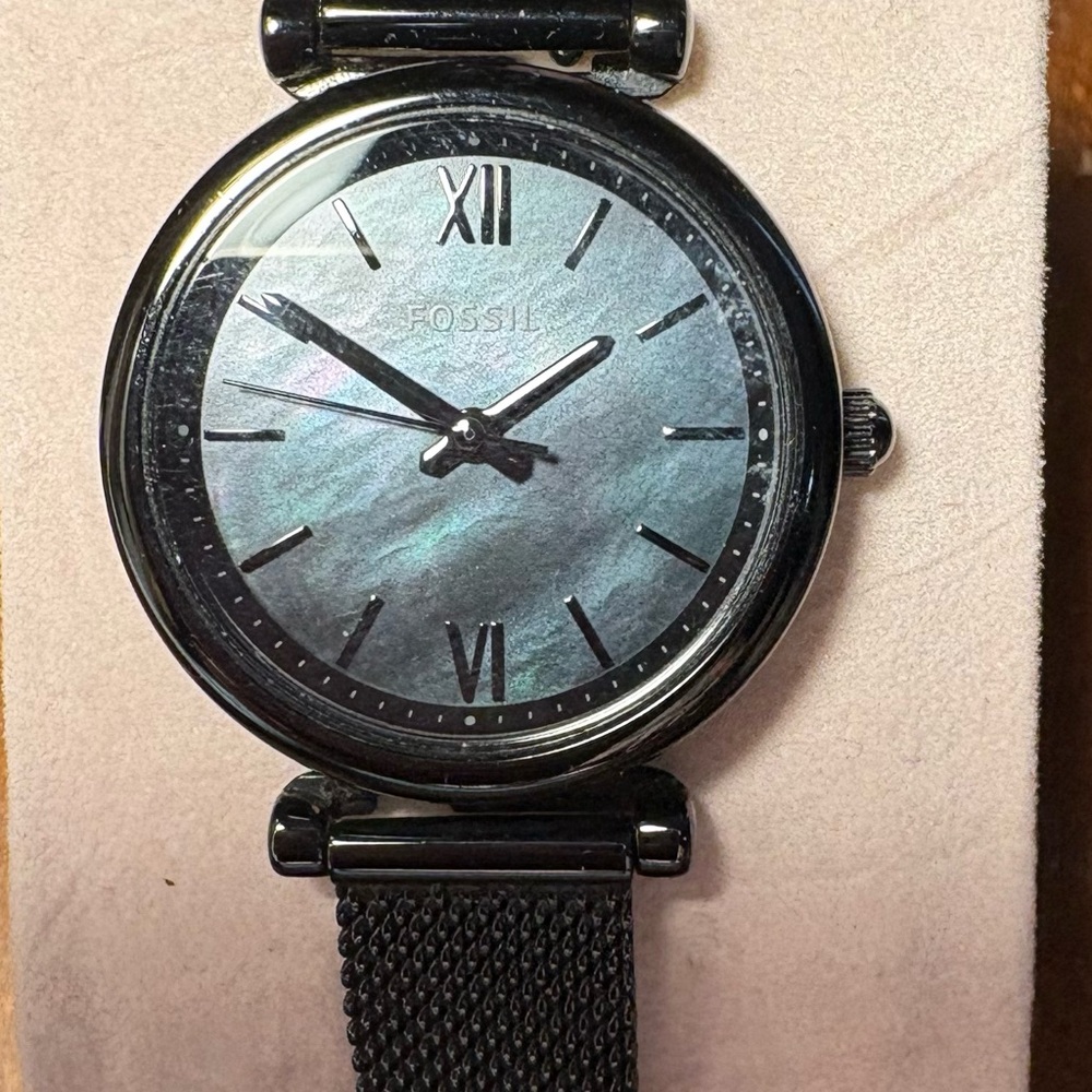 Fossil Black Mesh Strap Watch